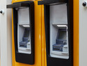Bank of ATMs secured by video cameras