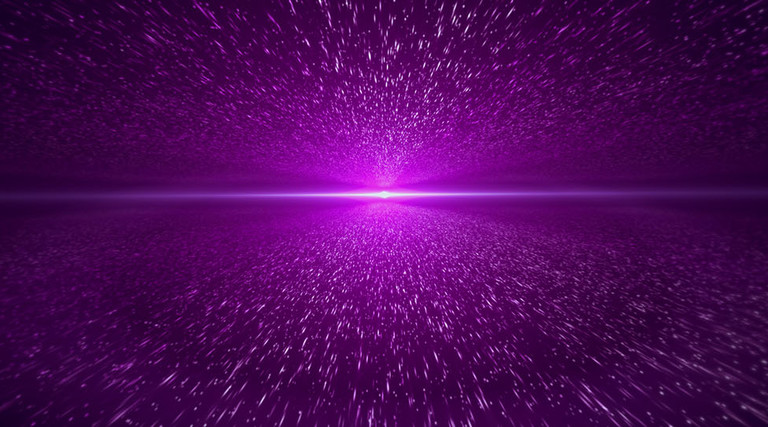 Light Beam, Purple Particle Background