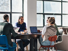 Employees working at a start-up