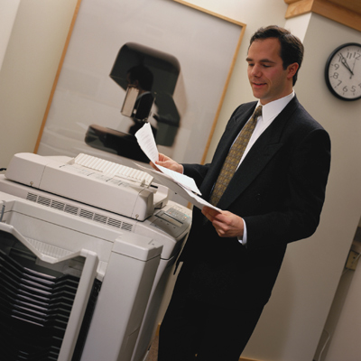 Man at printer