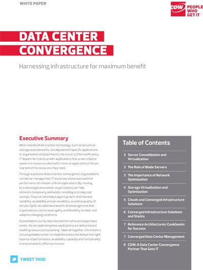 Data center convergence Data center convergence