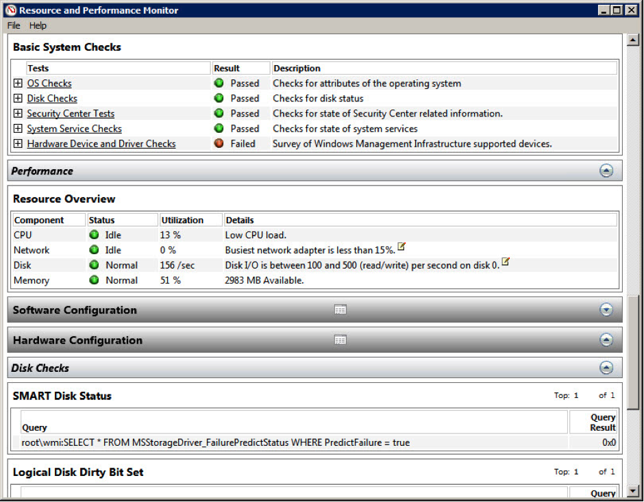 Figure 4: A system health report for Windows 7 Figure 4: A system health report for Windows 7