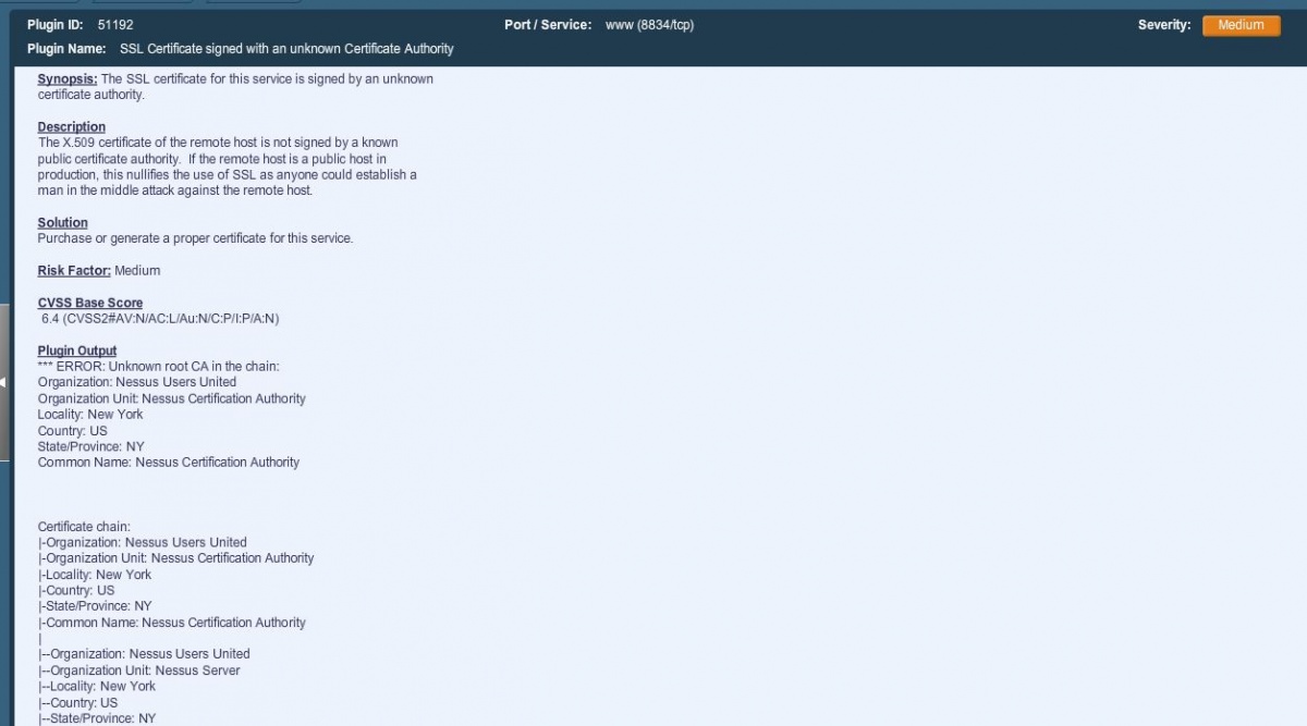Nessus review details Nessus review details