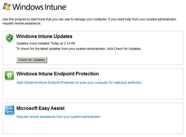 Windows Intune Center Windows Intune Center