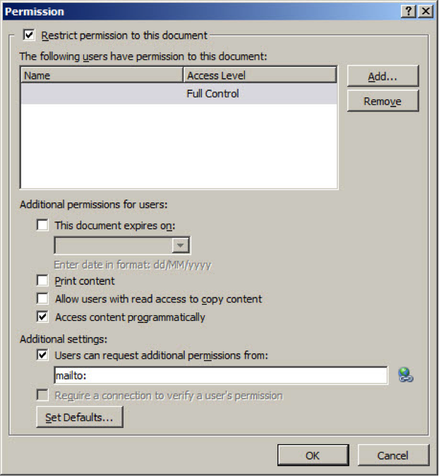 Advanced rights management restrictions Advanced rights management restrictions