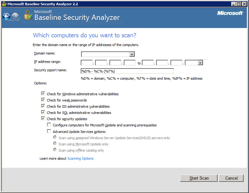 Microsoft Baseline Security Analyzer Microsoft Baseline Security Analyzer