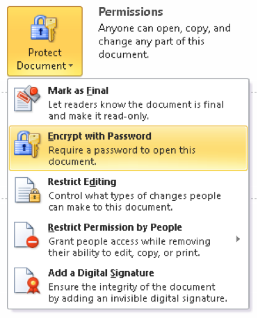 Office secure protect document Office secure protect document