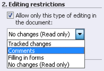 Office secure editing restrictions