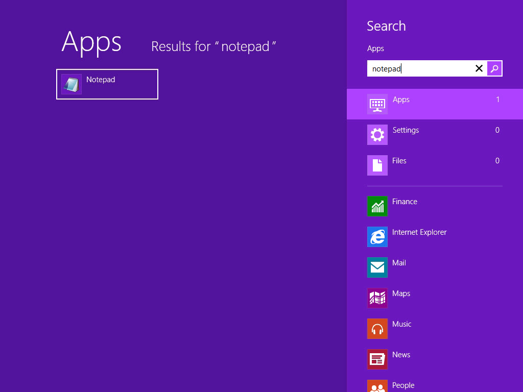 Windows 8 search for apps Windows 8 search for apps