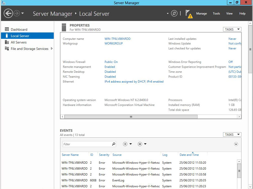 Server Manager in Server Core 2012 Server Manager in Server Core 2012