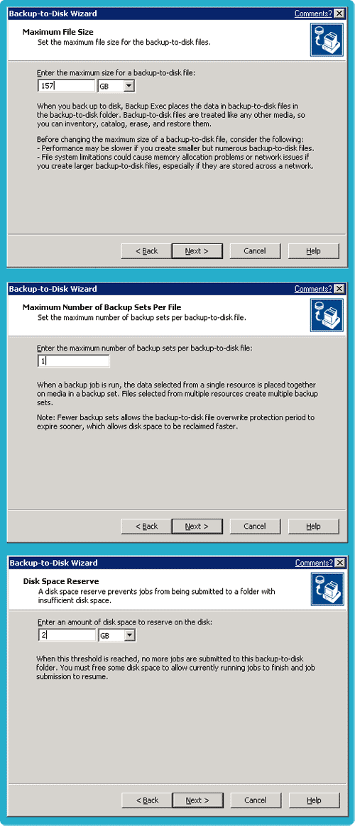 Figure 1 backup-to-disk wizard Figure 1 backup-to-disk wizard