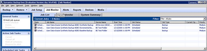 Figure 3: Symantec Backup Exec Figure 3: Symantec Backup Exec