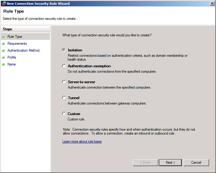 Creating IPsec rules in Windows Firewall Creating IPsec rules in Windows Firewall