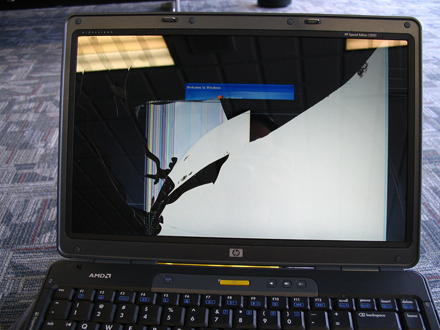 Broken laptop screen Broken laptop screen