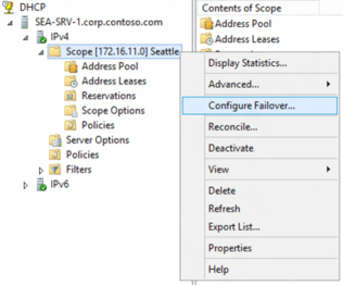 DHCP configuring failover DHCP configuring failover