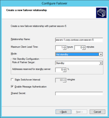 DHCP hot-standby mode DHCP hot-standby mode