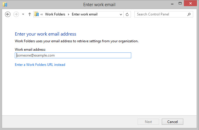 Setting up work folders in Windows 8.1 Setting up work folders in Windows 8.1