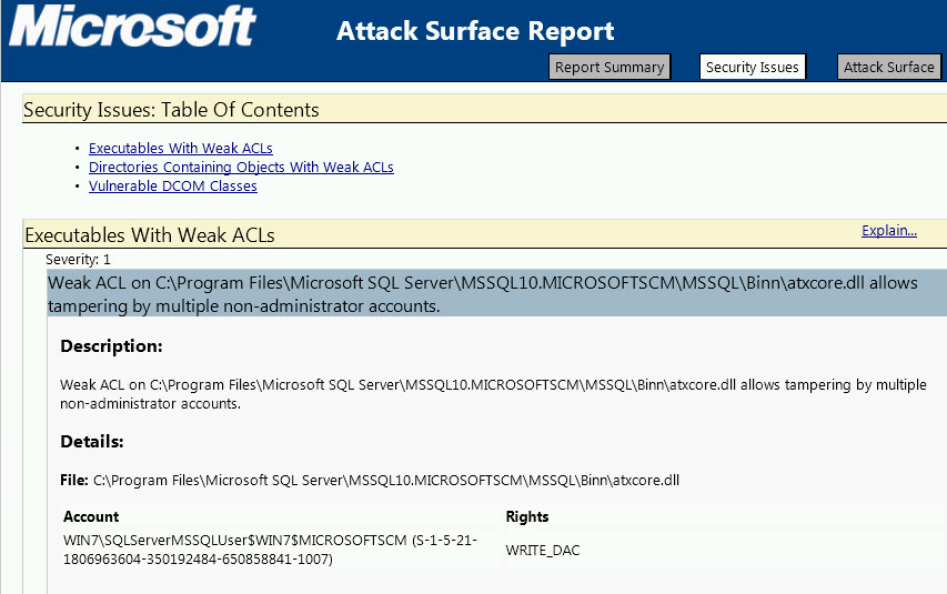 Microsoft Attack Surface Report