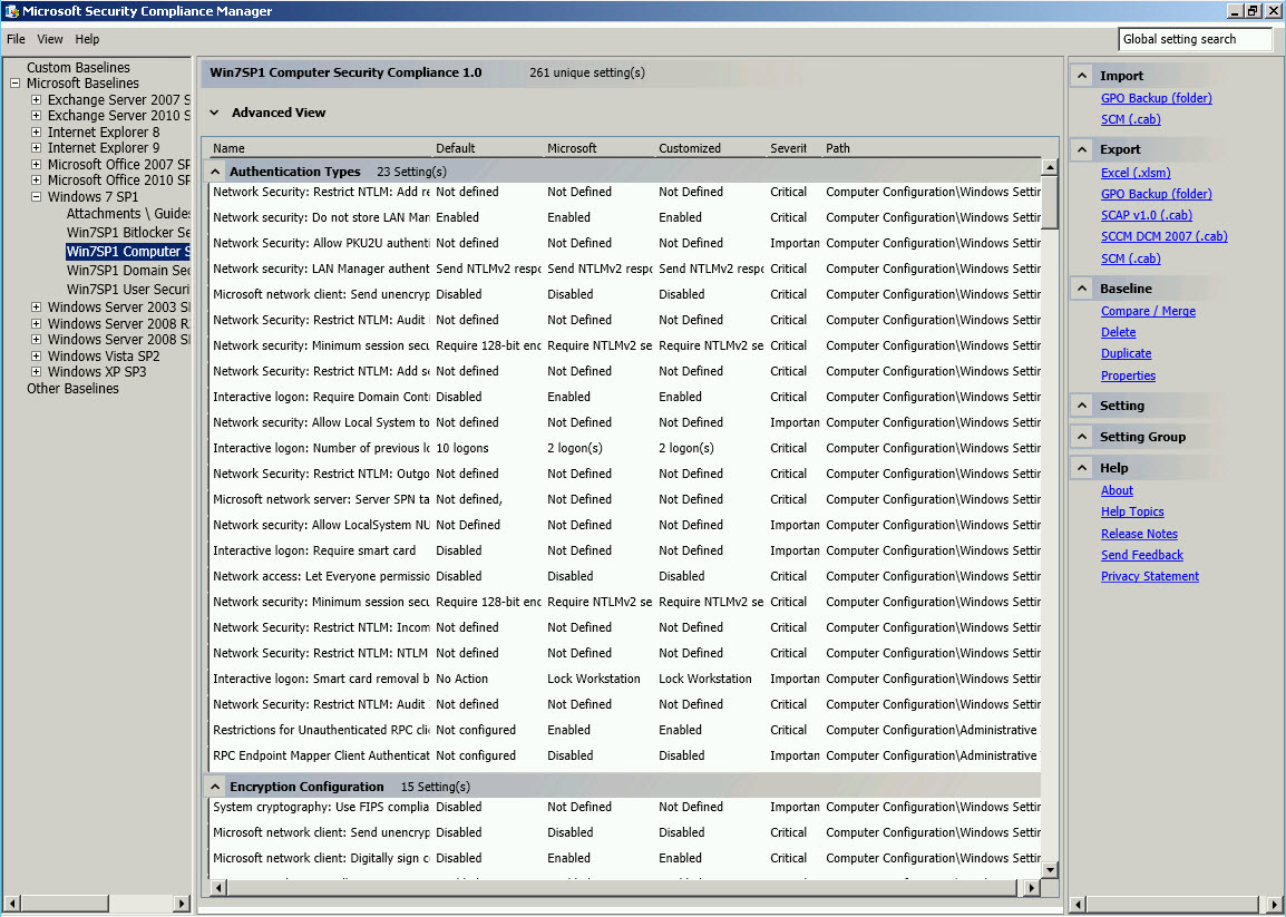 Microsoft Security Compliance Manager Microsoft Security Compliance Manager