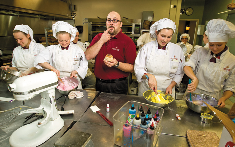 Restaurant School teacher and students Restaurant School teacher and students